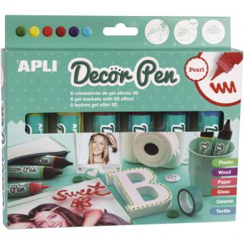 Apli rotuladores de gel 3D perlados