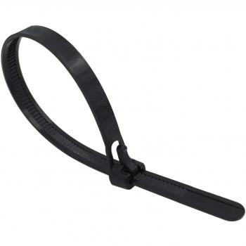 Intervisio Cable Ties Releasable 200mm x 7.6mm Black Pack of 100 Pcs. Reusable Zip Tie