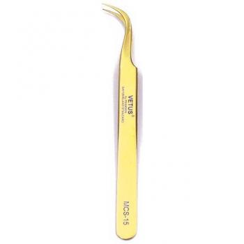 VETUS Gold-Pinzipette Hochpräzision 3D/6D Volumen Wimpernverlängerung Anti-Statischer Edelstahl für die