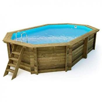 Piscina Ottagonale in Legno Impregnato 486x336 cm