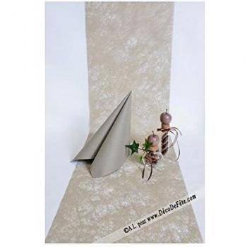 Chaks C50030013, CHEMIN DE TABLE luxe Romance 30cmx10m, Taupe