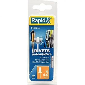 Rapid Automotive Rivets 4 x 16mm 4 Colours Blister of 32