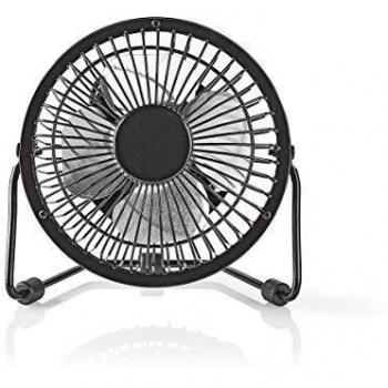 NEDIS Mini Table Fan – 10 cm, USB‑Energie, Schwarzer Metallkörper