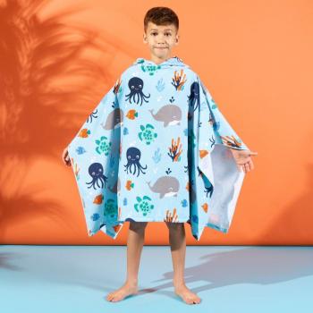 Under the Sea Print Kids Poncho Towel
