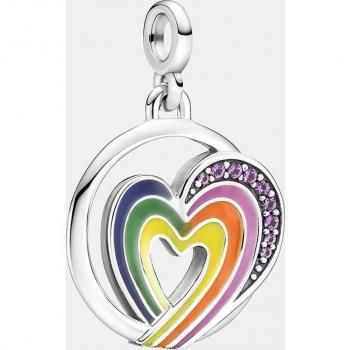 Charm de Medallón Corazón Arcoiris de Libertad Pandora ME