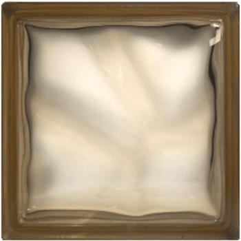 Brique de verre Luxfera 19x19x8 cm, Teinte brun brillant