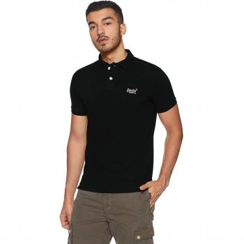 Polo Superdry Classique S/S Piqué, Homme, Noir (Black 02A), X-Large