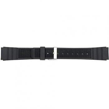 Schwarzes 16 mm Armband für Sportuhren – Eichmüller, Dornschließe 504