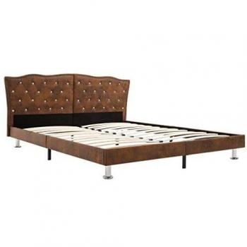 VidaXL Stoffbett in Braun – 180×200 cm