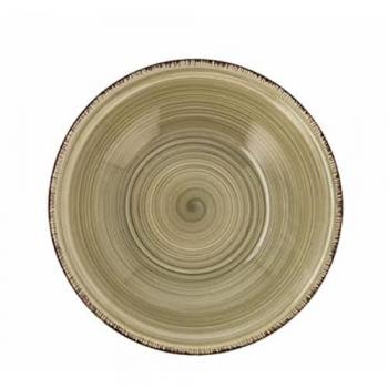 Quid Keramik Suppenteller Natura Vita – Grün, Ø 21,5 cm – 12‑Pack