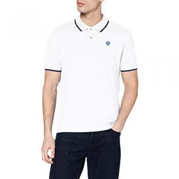Polo Coton Piqué North Sail – Blanc, Manches Courtes, Taille XL, Coupe Regular