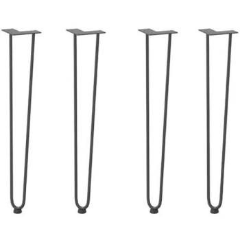 Gambe Tavolo 4 pz Antracite 72 cm Acciaio Massiccio