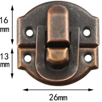 Mini Lockable Jewelry & Wine Box – Wooden Case with Toggle Hasp, Hook & Screws (20×21 mm)