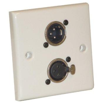 AV Wall Plate with 1 x 3 Pin Male and 1 Female XLR Socket