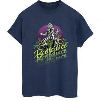 Beetlejuice Navy Blue Cotton Boyfriend T-Shirt 3XL