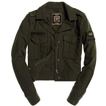 Superdry Women’s Military Crop‑Jacket – Wasch‑Khaki – M