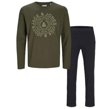 Pigiama Uomo Jack & Jones 8 Anni Maniche Lunghe Athens Forest Night Nera