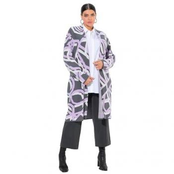 Damen Long-Strickjacke in großen Größen, grau, offen, Ulla Popken