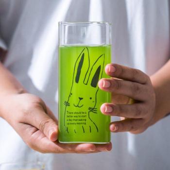 Juego de 4 vasos de cristal de 400ml con motivos de animales, GLA-26