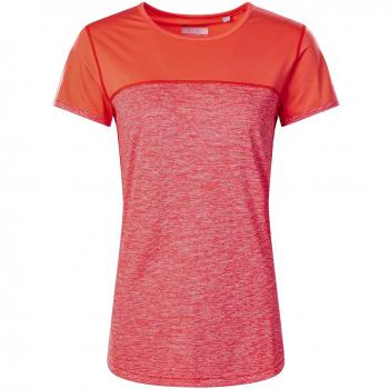 Camiseta de manga corta Voyager Tech para mujer – Volcán Marl y Coral Caliente – XS