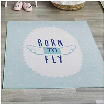 Tapis en nylon pour enfant 95x125 cm Born to Fly MD bleu