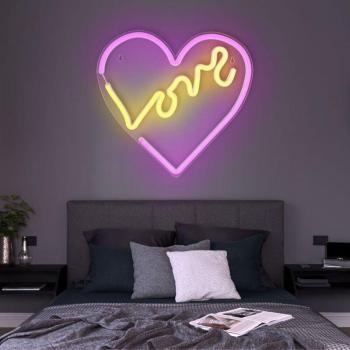 LED Wanddeko Herzleuchte, 35 cm, für Wohnzimmer und Schlafzimmer