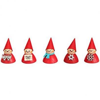 Seiffener Weihnachtsfiguren, 5er Set, 4 cm hoch