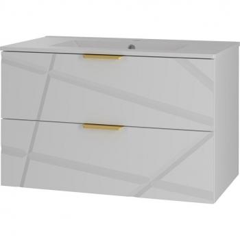 Meuble compact vasque encastrée 80 cm – Aurora Blanc