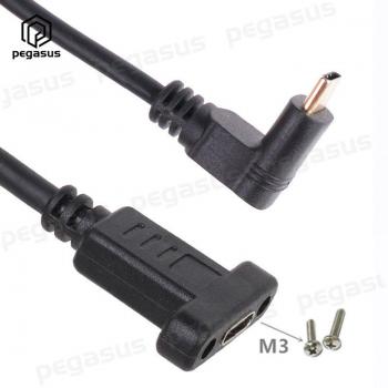 Extensor USB‑C 90° 10Gbps con Tornillos, Chapado en Oro