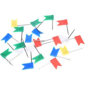 Fournitures scolaires : punaises de couleur drapeau, 50 unités