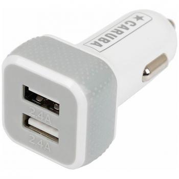 Caruba Duo USB Auto Ladegerät 4,8 Ampere, für Auto, Weiß
