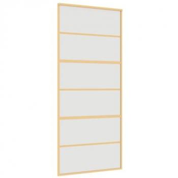 VidaXL Puerta Corredera Panel de Hogar Vidrio ESG Transparente y Aluminio Color Dorado