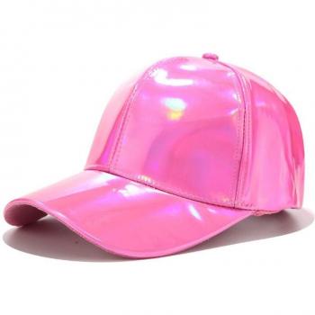 Rainbow Reflective Baseball Cap with Glitter Finish and Adjustable Strapback