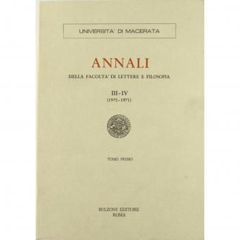 Annali della Facoltà di lettere e filosofia dell'Università di Macerata