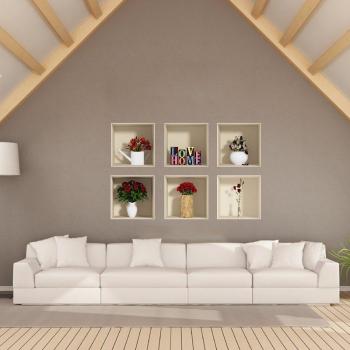 Bouquet 3D Love Home – Pack 6 Stickers Décor