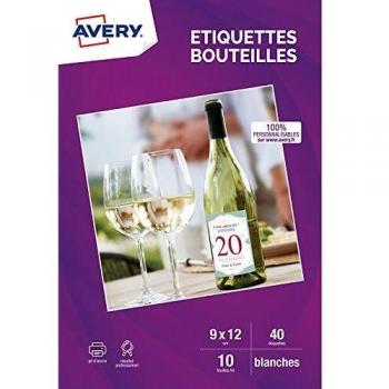 Lot de 40 étiquettes adhésives pour bouteilles, format 90 x 120 mm