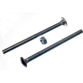 Premium Quality M10 Cup Square Coach Bolt Set, 10MM Diameter, 150MM Length with Nuts and BZP Coating