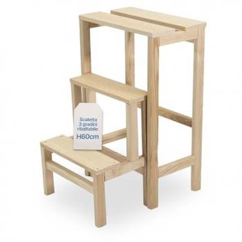Tomaino Legno Pieghevole 3 Gradini