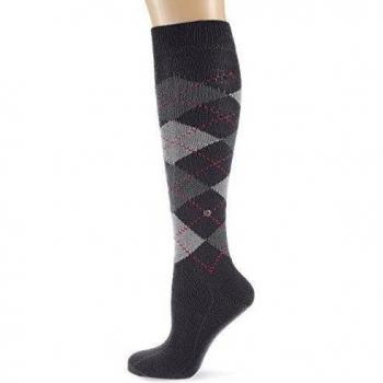 Burlington Women's Extra Soft Argyle Knee High Socks in Charcoal