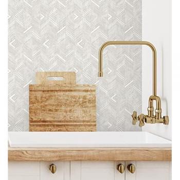 Muestra DIN A4 de Papel Pintado Vinílico Lavable Mosaico de Madera Texturizado en Relieve