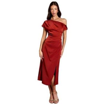 Coast Women's Midriff‑Lift Satin Dress in Rustic Orange – Size 12