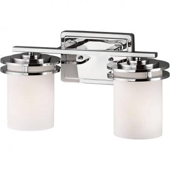 Applique LED Hendrik IP44, chromée/verre, 2 lampes