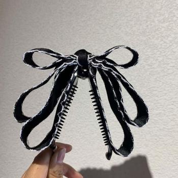 Pince à cheveux nœud ruban féminin unicolore