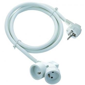 Prolongador de Corriente 3m Doble Salida