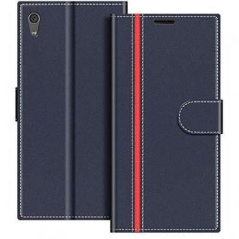 Protezione COODIO in pelle per Sony Xperia XA1 Ultra Blu Scuro