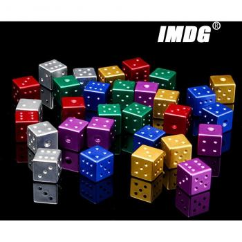 Boutique 16mm Square Corner Metal Dice in Colorful Aluminum Alloy