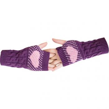 Solid Color Fingerless Wool Gloves for Winter