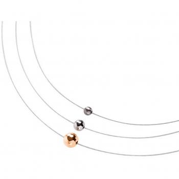 Boccia Silikon‑Edelstahl Halskette, Dual‑Color Titan, 45 mm – Referenz 0872‑01