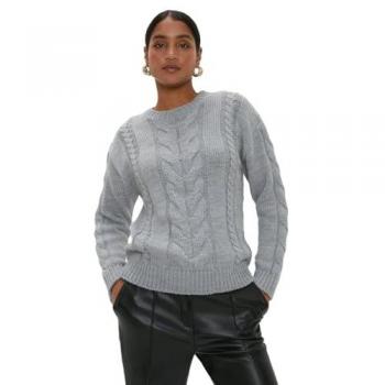 Grey Cable Knit Jumper for Women