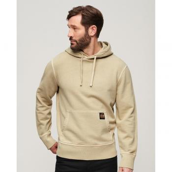 Superdry Sweater a zip contrast stitch, fit casual, wash finish, color Pelican Beige, size Small